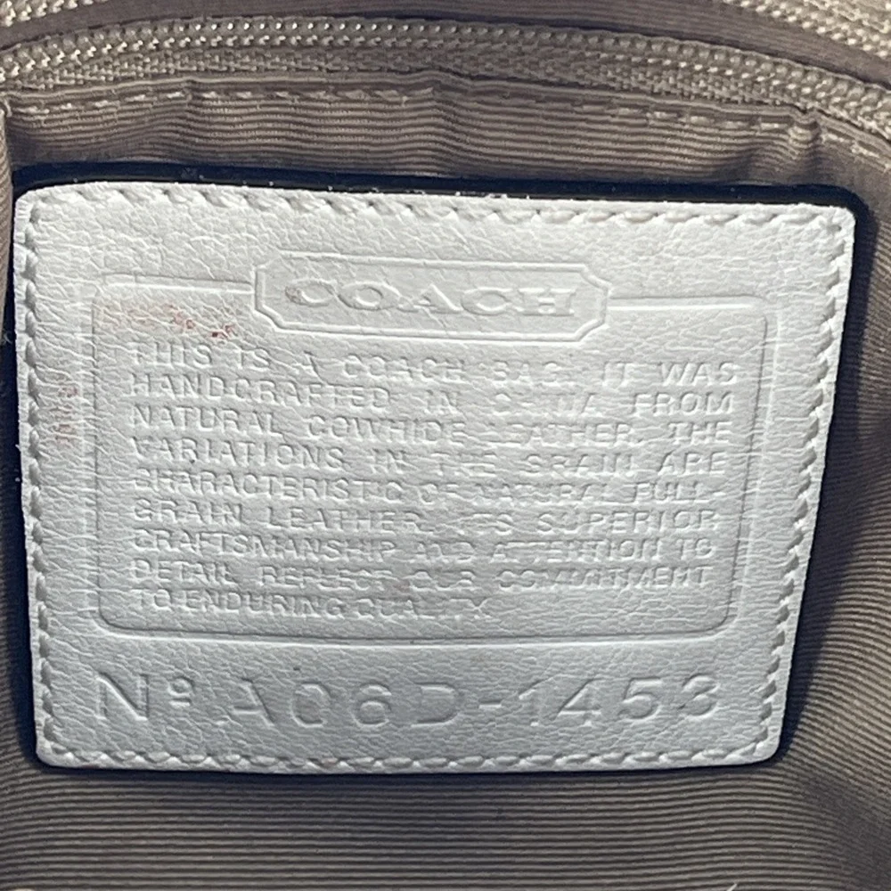 Coach Leather‎ Soho Slim 1453 Hobo Purse Cream Large Silver Buckles Shoulder Bag